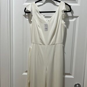 White House Black Market Ivory Crepe Jumpsuit